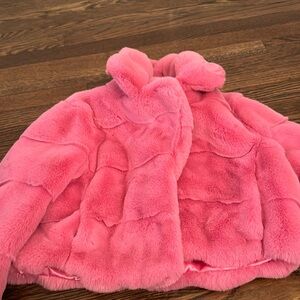 Milly mini pink fur jacket barely worn beautiful coat